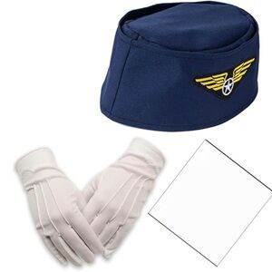 Flight attendant hat and gloves. Costume Halloween